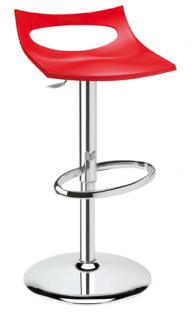 Елегантен бар стол с амортисьор червен